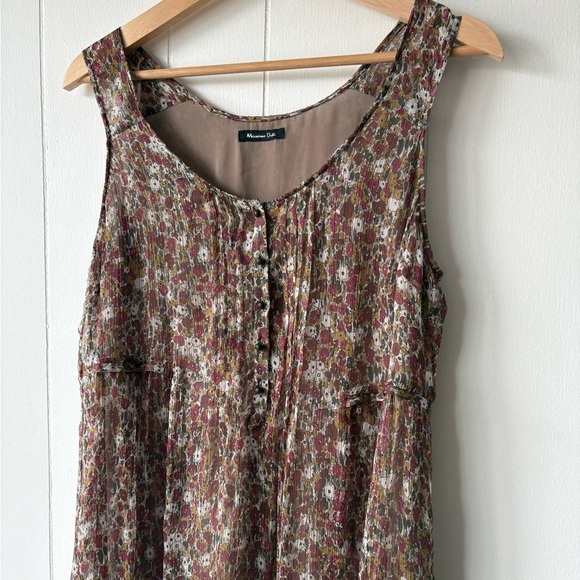 Massimo Dutti Silk Multicolor Floral Midi Dress | Size 10 - Picture 3 of 7